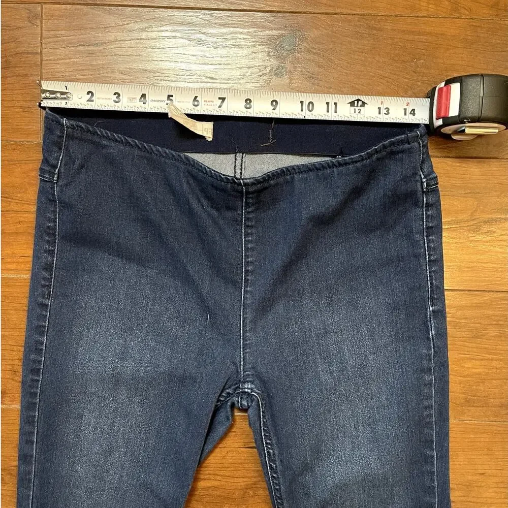 Free People Womens Pull On Flare Jeans Sz 28 Dark Wash MidRise Bell Bottom Denim - Picture 6 of 10